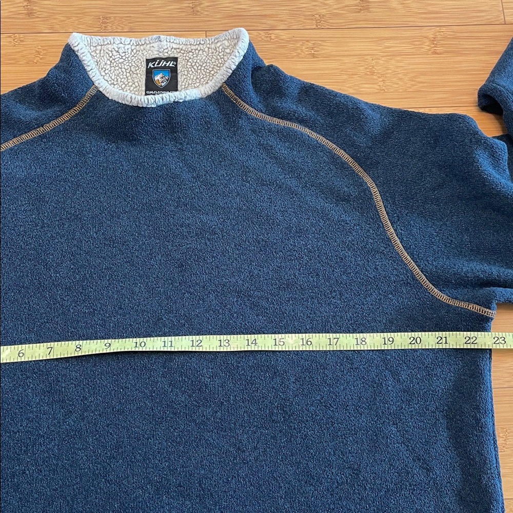 Kuhl Men’s Stovepipe Alfpaca Fleece Pullover Large Shearling-lined Collar Blue - Picture 14 of 16